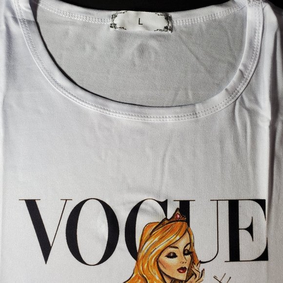 Vogue Disney Princess Aurora White T-Shirt - Picture 9 of 11